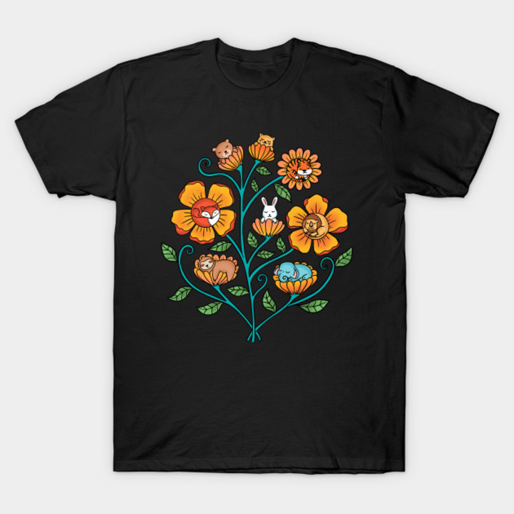 Flowers Animals Tshirt Unisex